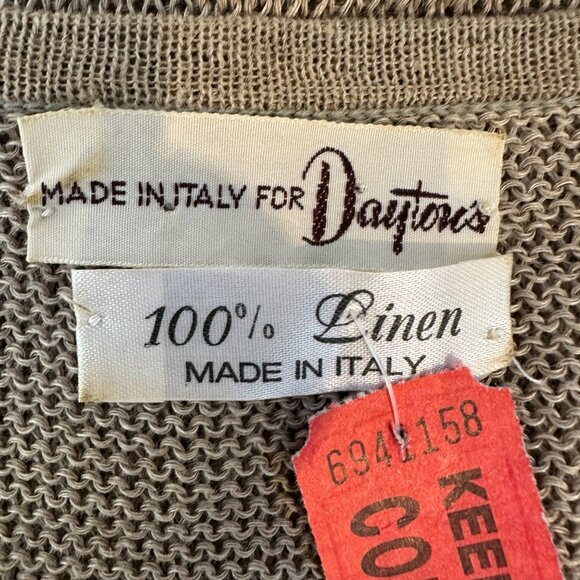 Made in Italy for Daytons Pants & Top Two Piece Set 100% Linen Sz 40 Old Money - Picture 13 of 15
